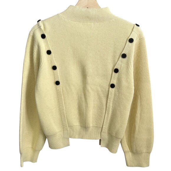 Fray I.D‎ Cotton Cashmere Blend Butter Yellow Sweater S Minimalist Quiet Luxury - Picture 3 of 8
